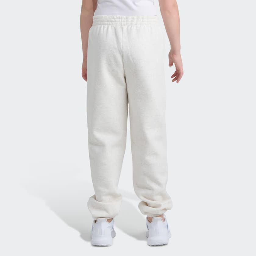 adidas Kids' Elastic Waistband Minimal Logo Loose - Chalk White Melange - Size S - Image 2