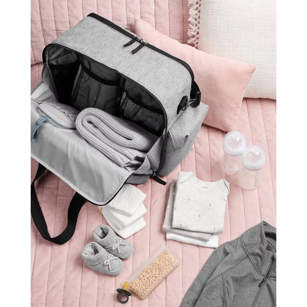 Skip Hop Duo Signature Diaper Weekender Bag - Gray Melange - Size Large - Image 3