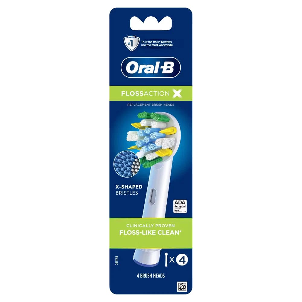 Oral-B FlossAction Electric Toothbrush Replacement Brush Heads - 4ct - Image 1