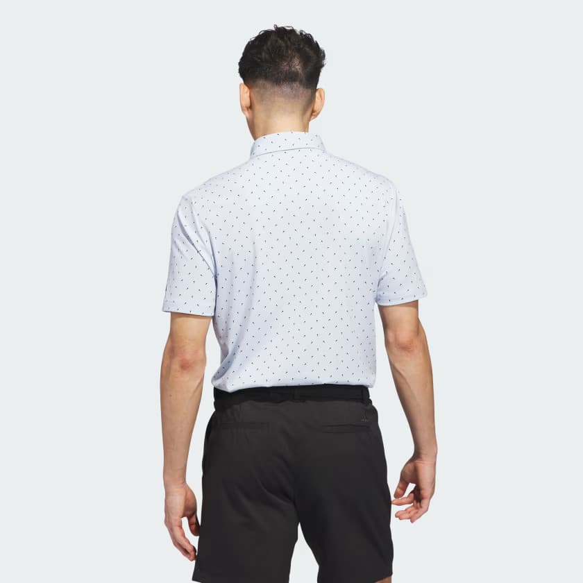 adidas Men's ULTIMATE365+ MICRO PRINT POLO SHIRT - Crystal Sky/Black - Size 2XL - Image 2