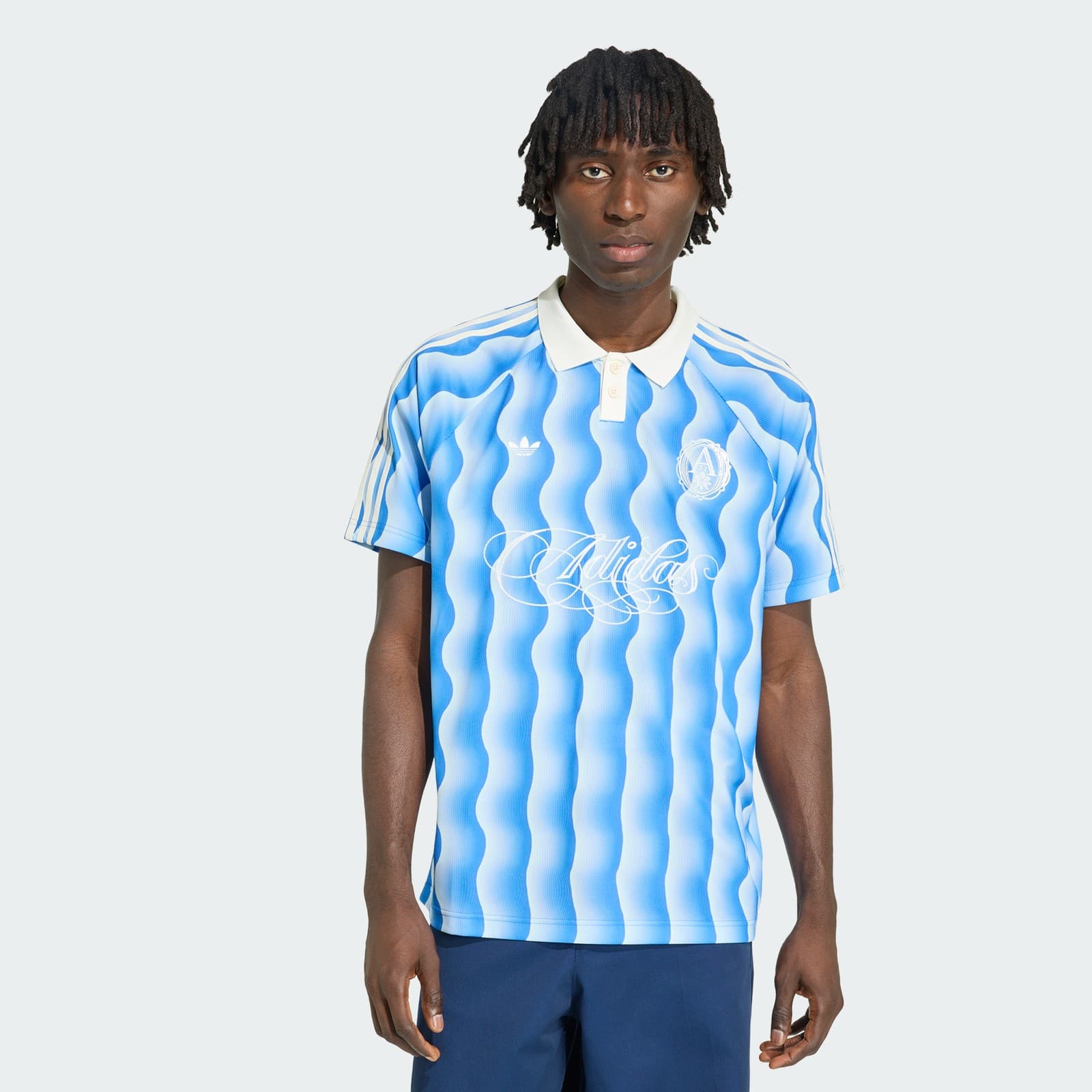 adidas Men's ORIGINALS SUMMER GLOW JERSEY - Blue - Size 2XL - Image 1