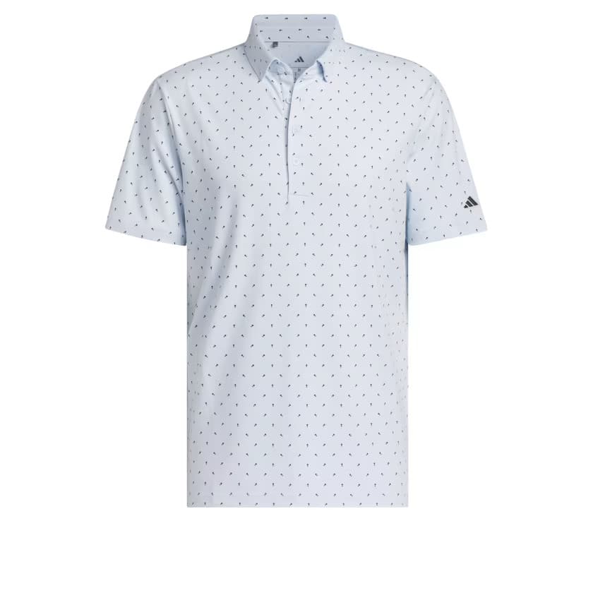 adidas Men's ULTIMATE365+ MICRO PRINT POLO SHIRT - Crystal Sky/Black - Size 2XL - Image 6