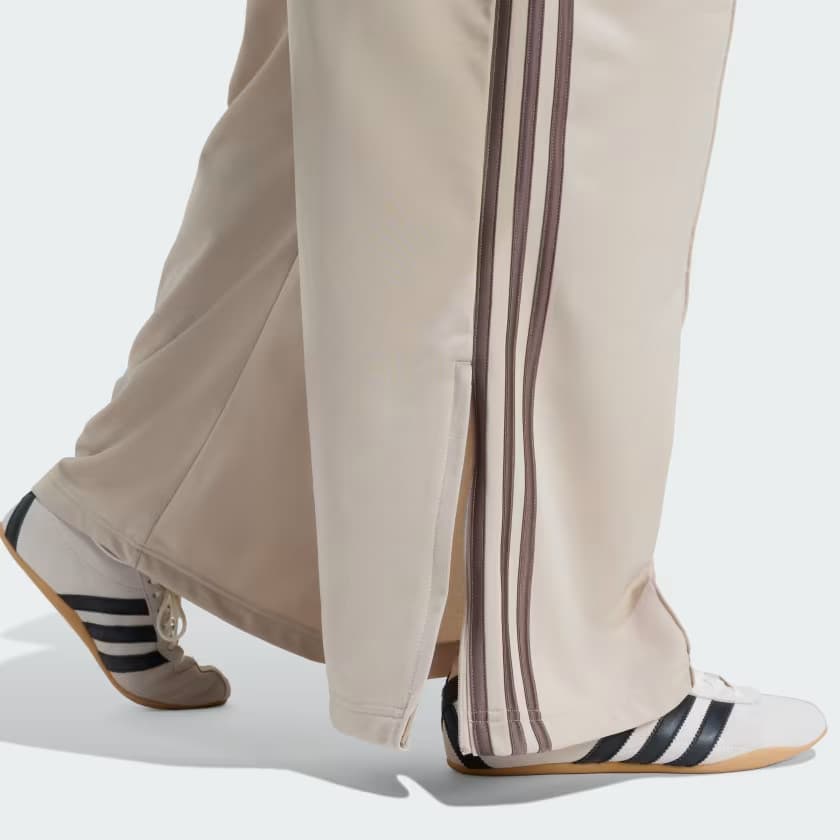 adidas Women's FIREBIRD LOOSE TRACK PANTS - Stone Khaki/Earth Strata - Size 2X - Image 5