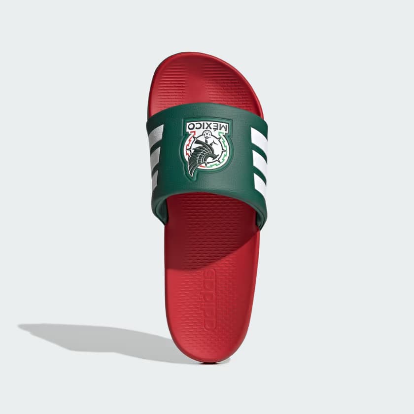 adidas Men's Adilette Comfort Slides - Team Dark Green/Better Scarlet - Size 12 - Image 2