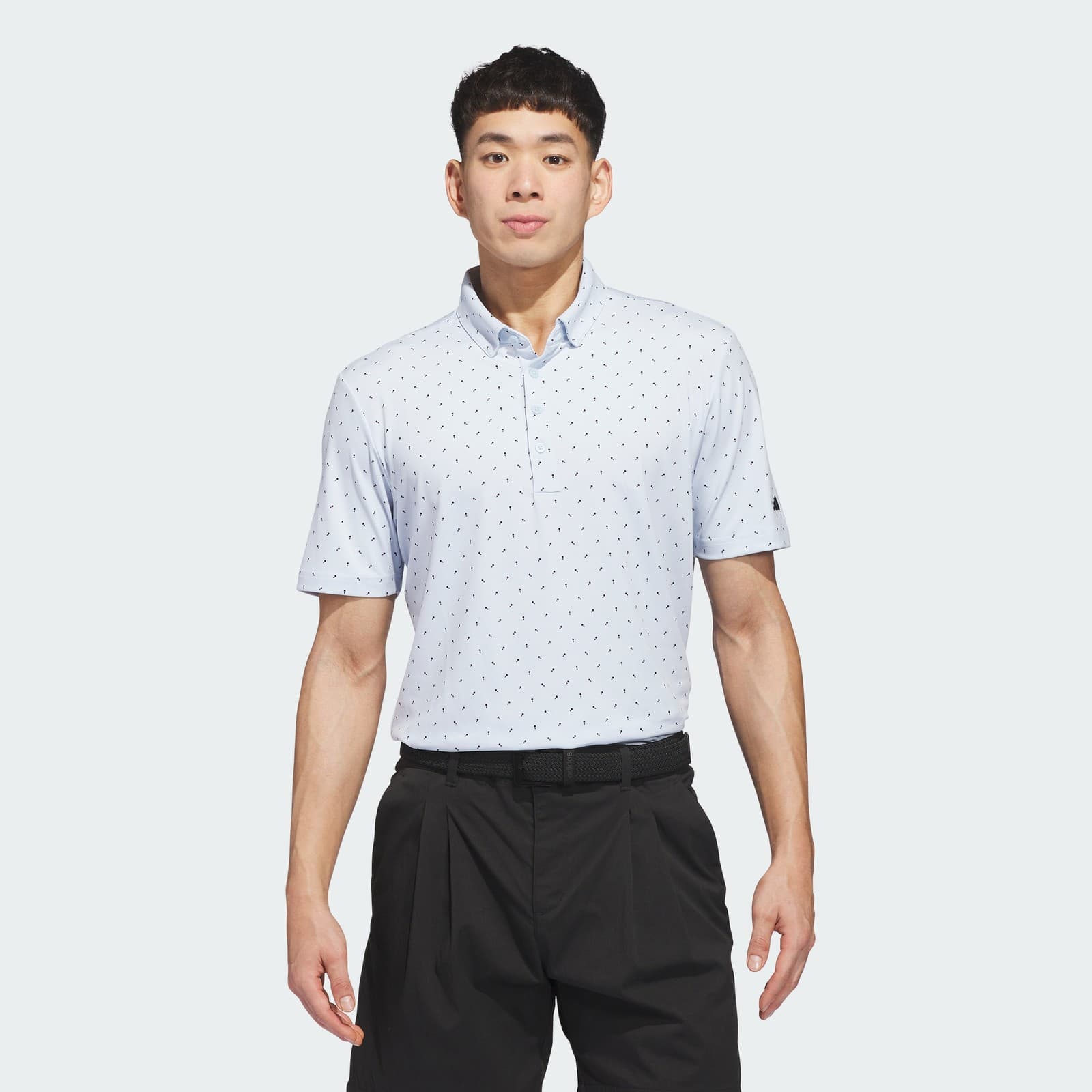 adidas Men's ULTIMATE365+ MICRO PRINT POLO SHIRT - Crystal Sky/Black - Size 2XL - Image 1