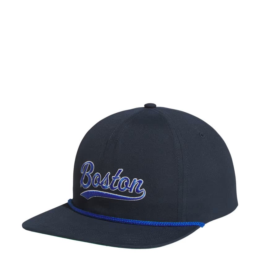 adidas Men's Unisex BAA Script 5-Panel Strapback - Aurora Ink/Blue/Yellow - Image 4