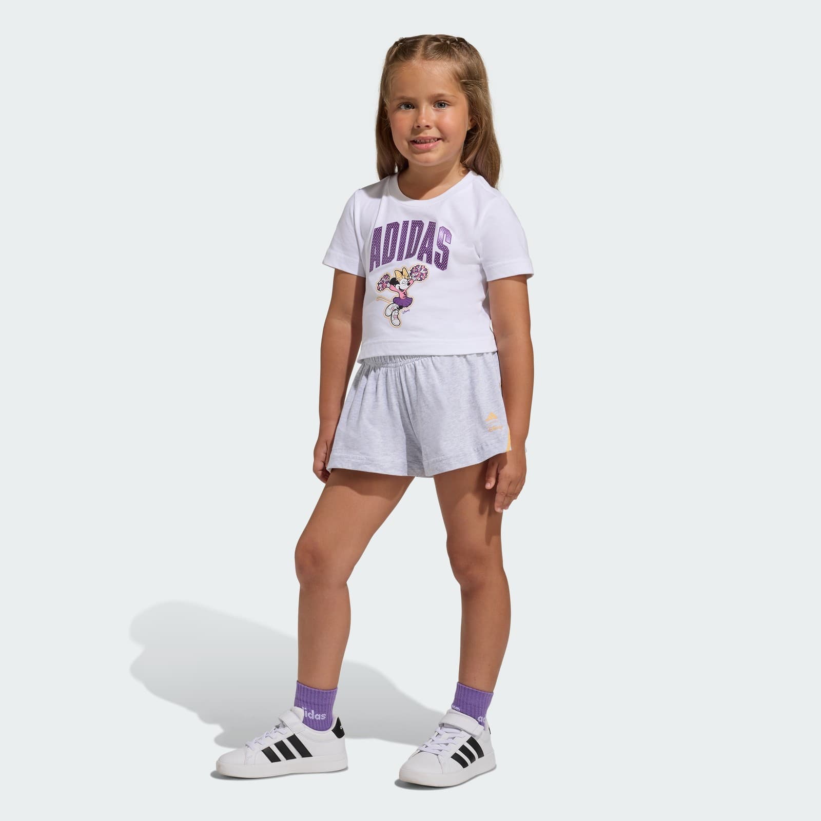 adidas Kids' DISNEY MINNIE T-SHIRT SET - White/Semi Ice Tangerine - Size 2XS - Image 1
