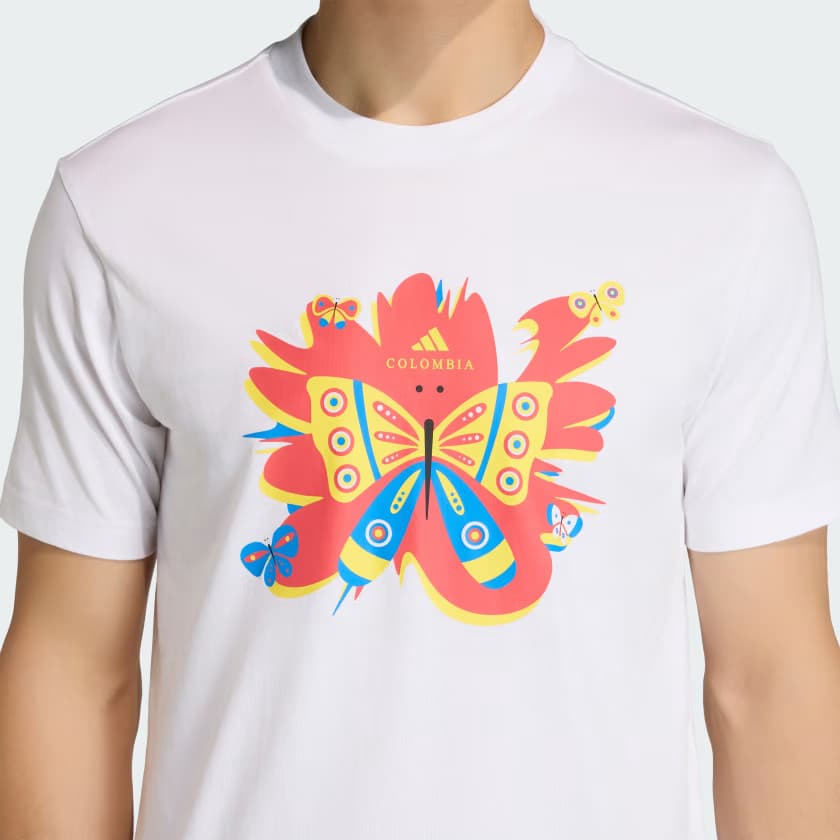 adidas Men's Colombia DNA T-Shirt - White - Size S - Image 5