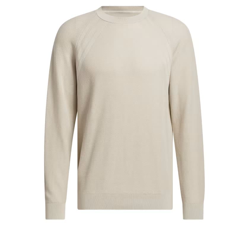 adidas Men's ULTIMATE365 TOUR KNIT CREWNECK Sweatshirt - Beige - Size L - Image 7