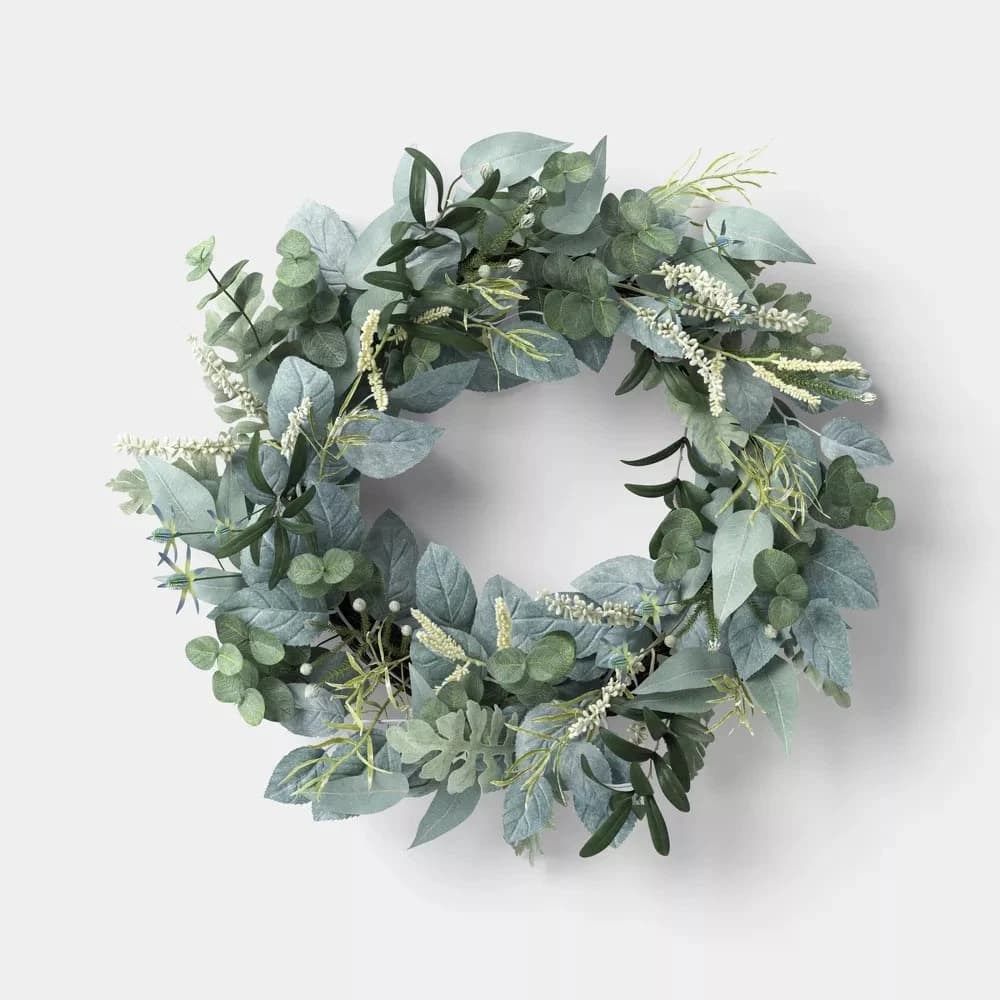 26" Eucalyptus Artificial Wreath - Threshold designed with Studio McGee Size 26" - Image 1