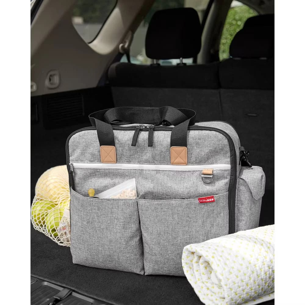 Skip Hop Duo Signature Diaper Weekender Bag - Gray Melange - Size Large - Image 4