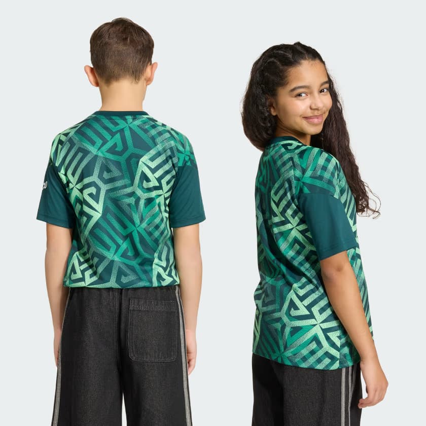 adidas Kids' Mexico 26 Home Kids Pre Match Jersey - Aurora Ivy - Size S - Image 2