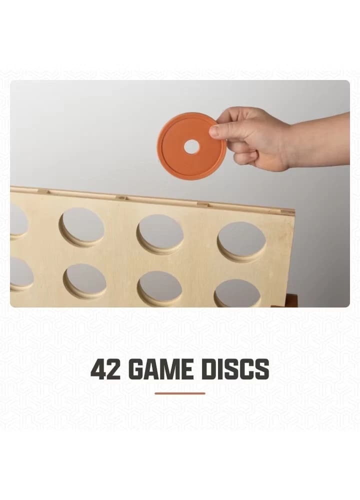 Eastpoint 10.63'' x 3.35'' Wood 4 in a Row Game with Storage - Image 4