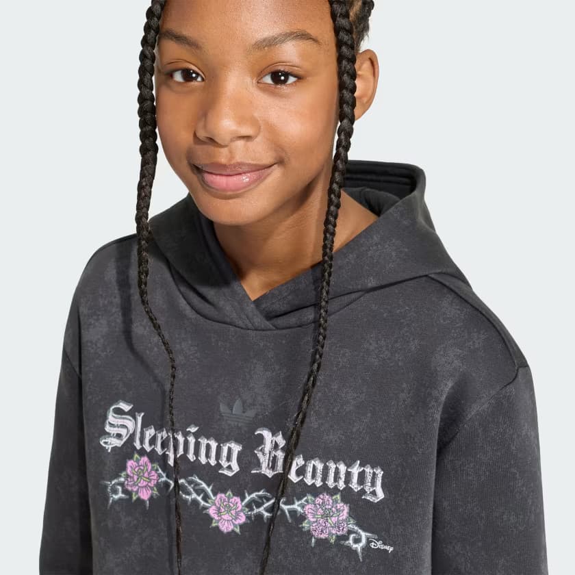 adidas Kids' DISNEY VILLAINS LOOSE WASHED GFX HOODIE - Black - Size L - Image 4