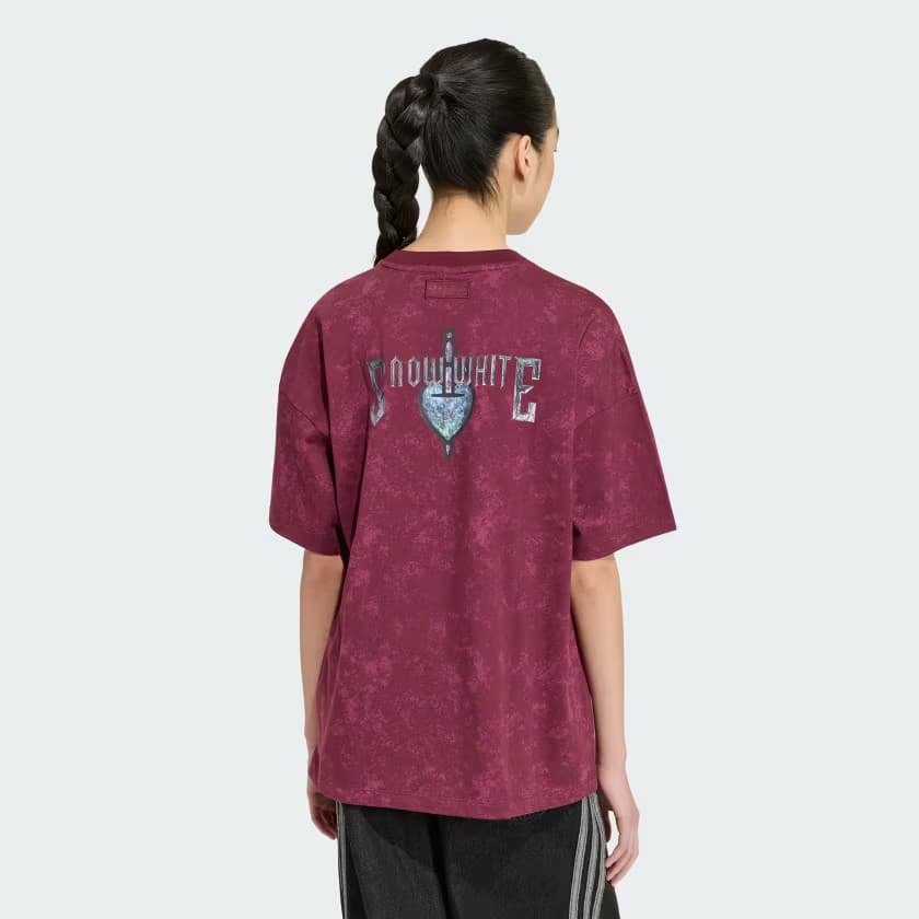adidas Kids' DISNEY VILLAINS OVERSIZED WASHED GFX TEE - Maroon - Size XS - Image 2