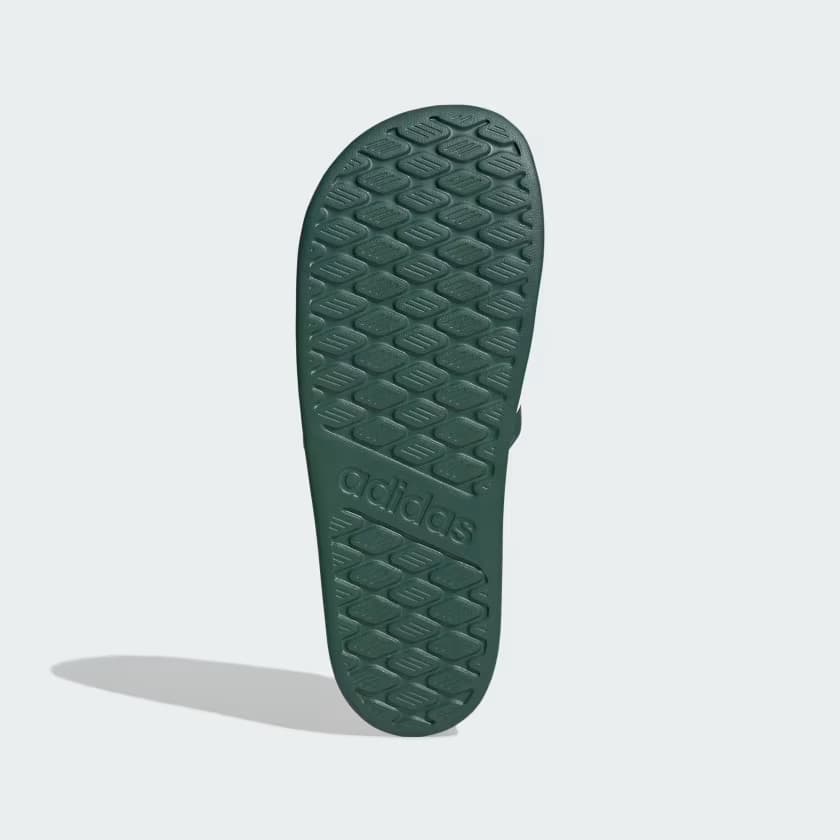 adidas Men's Adilette Comfort Slides - Team Dark Green/Better Scarlet - Size 12 - Image 4
