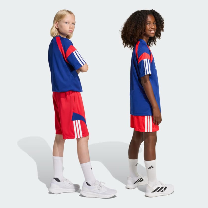 adidas Kids' House of Tiro Shorts - Pure Ruby/White/Mystery Ink - Size L - Image 2