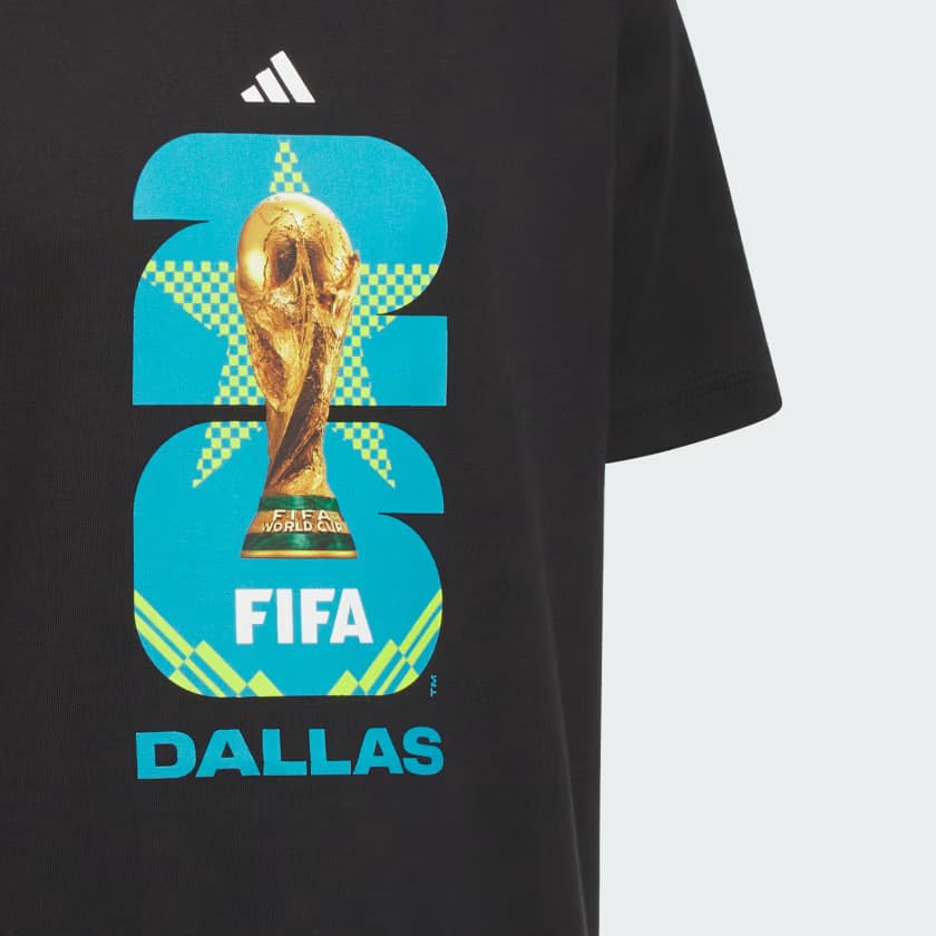 adidas Kids' FIFA World Cup 26™ Host City Dallas T-Shirt - Black - Size M - Image 2