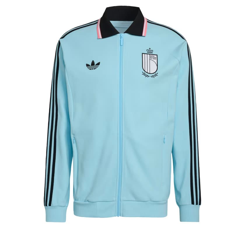adidas Men's Belgium Away Anthem Jacket - Frozen Blue - Size 2XL - Image 6