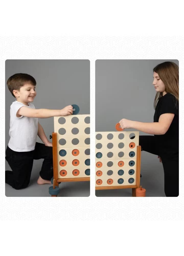 Eastpoint 10.63'' x 3.35'' Wood 4 in a Row Game with Storage - Image 6