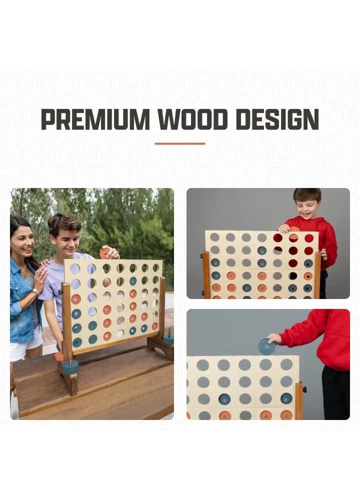 Eastpoint 10.63'' x 3.35'' Wood 4 in a Row Game with Storage - Image 2