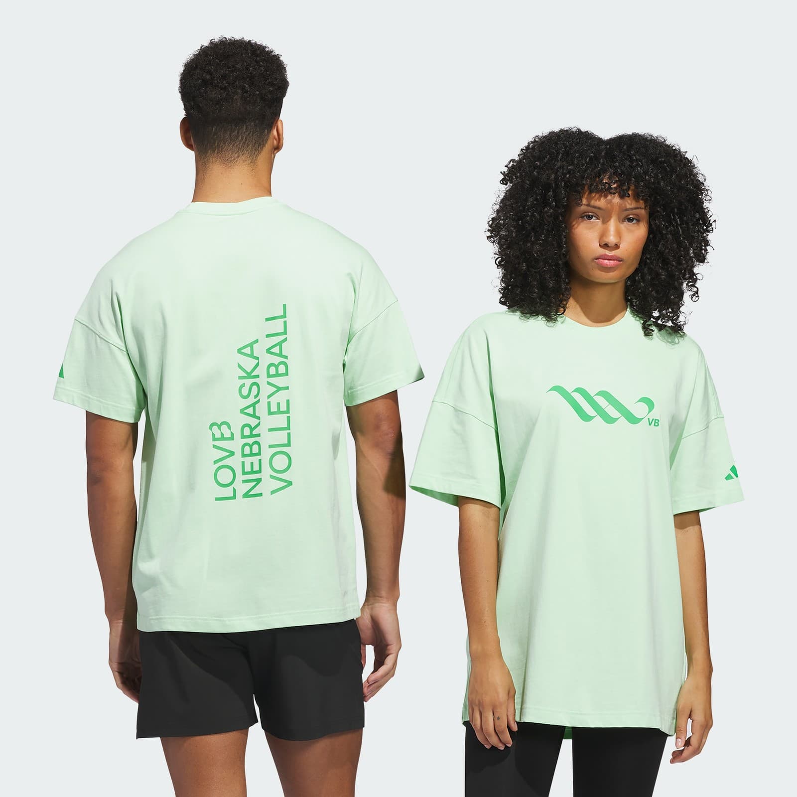 adidas Men's LOVB Nebraska Graphic T-Shirt - Semi Green Spark - Size L - Image 1