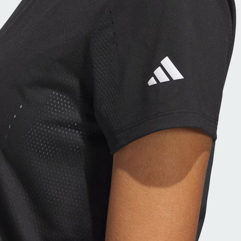 adidas Women's Ultimate365 Tour Engineered Short Sleeve Top - Black - Size M - Image 5
