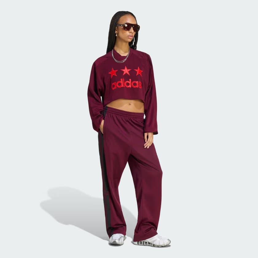 adidas Women's CROPPED FEM HOCKEY JERSEY - Maroon - Size M - Image 3