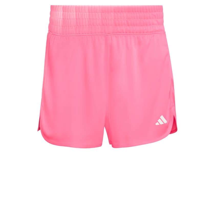 adidas Women's Pacer Essentials Knit Shorts - Lucid Pink/White - Size L - Image 6
