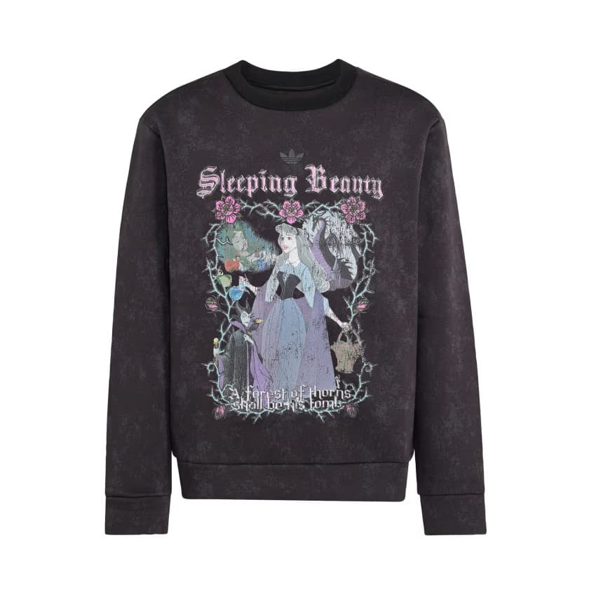 adidas Kids' DISNEY VILLAINS LOOSE WASHED GFX CREW Sweatshirt - Black - Size XL - Image 6