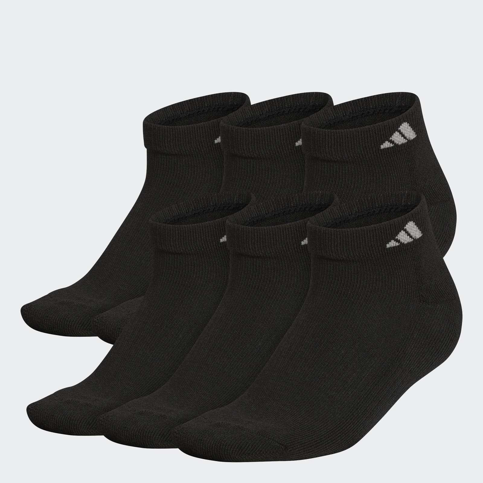adidas Women's Athletic Cushioned Low-Cut Socks 6 Pairs - Black - Size M - Image 1