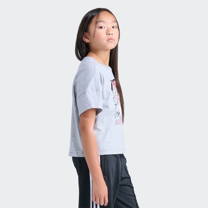 adidas Kids' Short Sleeve Superstar Heather Tee - Medium Grey Heather - Size S - Image 5