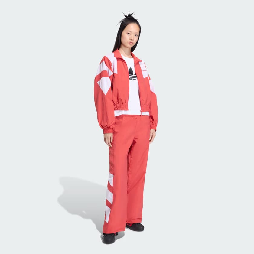 adidas Women's BLOCKED WASHED ZIPPED TRACKTOP - Better Scarlet - Size XS - Image 3