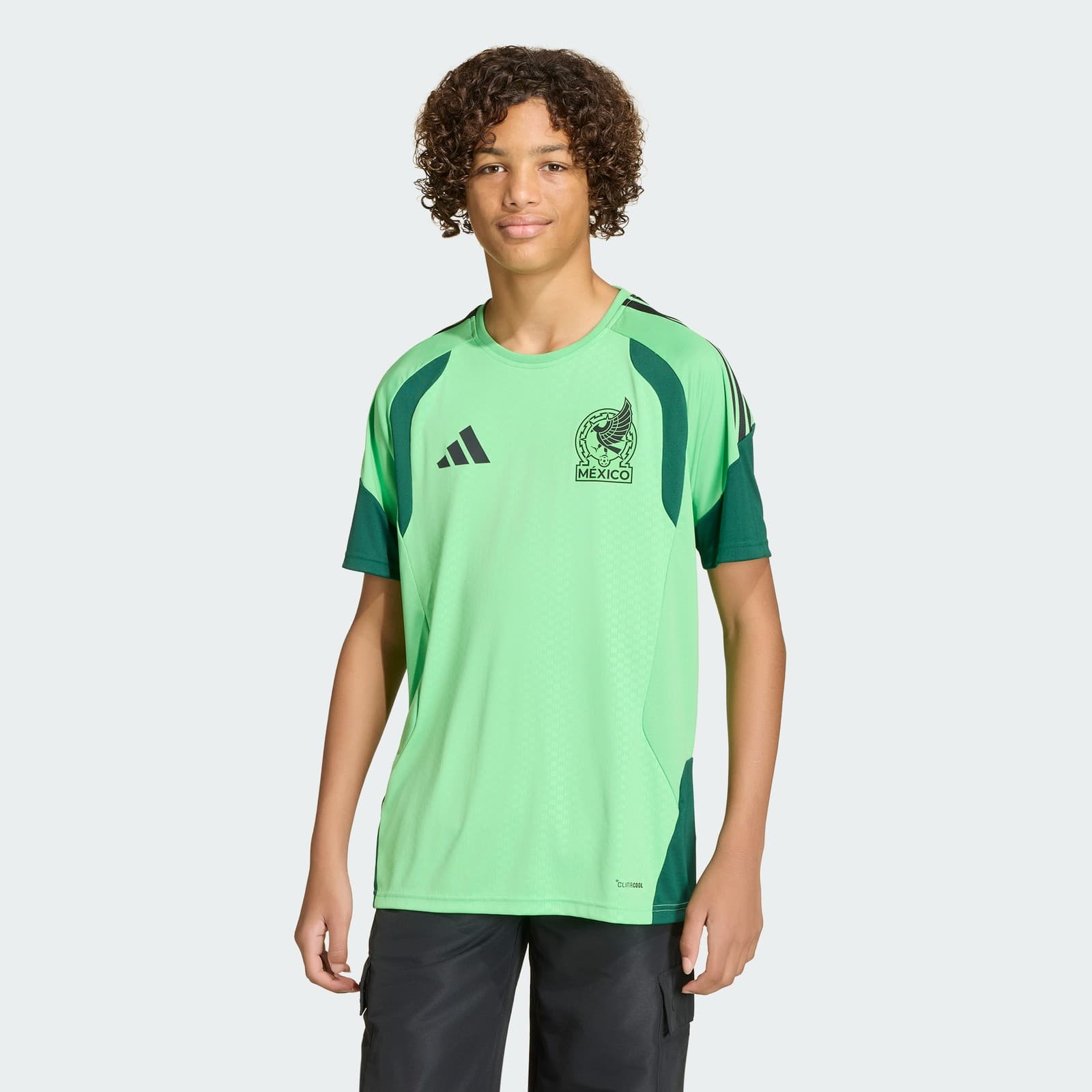 adidas Kids' Mexico 26 Tiro Kids Training Jersey - Semi Flash Green - Size S - Image 1