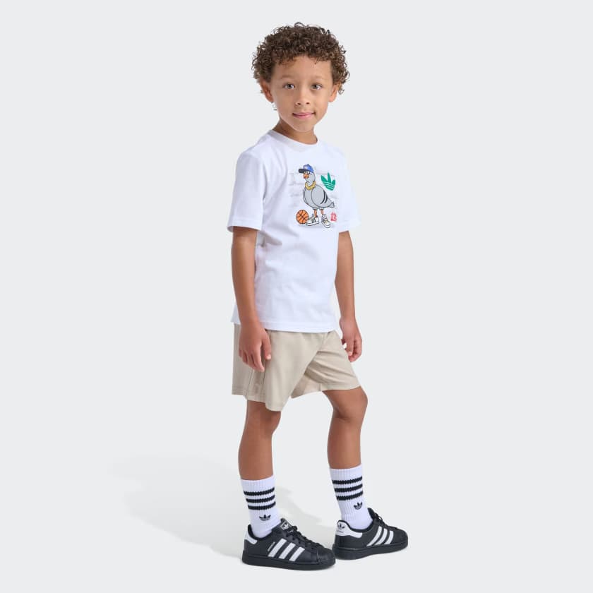 adidas Kids' 3S WOVEN SHORT TEE SET - White - Size 5 - Image 6