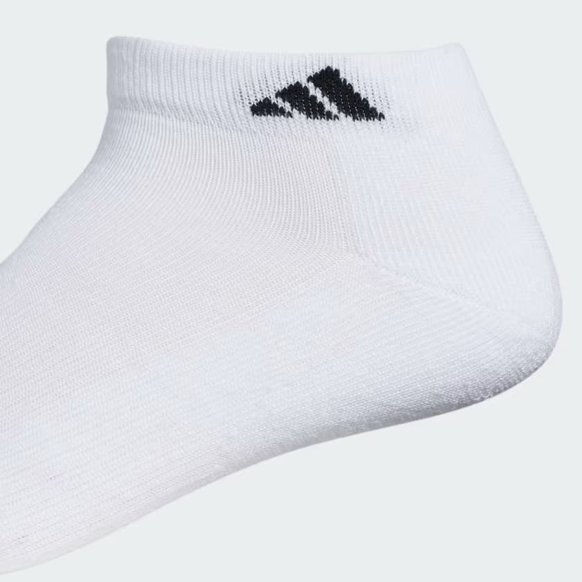 adidas Men's Men's Athletic Cushioned 6-Pack Low Socks - White/Black - Size M - Image 2