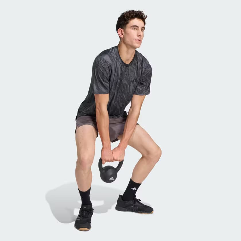adidas Men's COOL INTENSITY WORKOUT T-SHIRT - Grey Six - Size S - Image 3