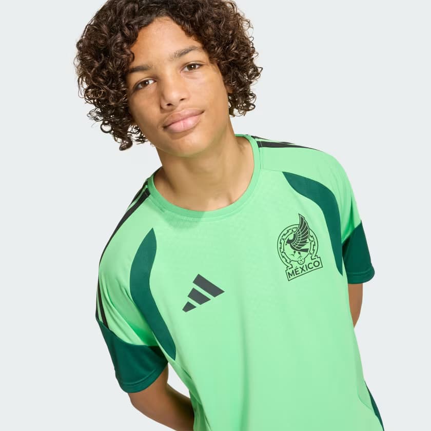 adidas Kids' Mexico 26 Tiro Kids Training Jersey - Semi Flash Green - Size S - Image 4