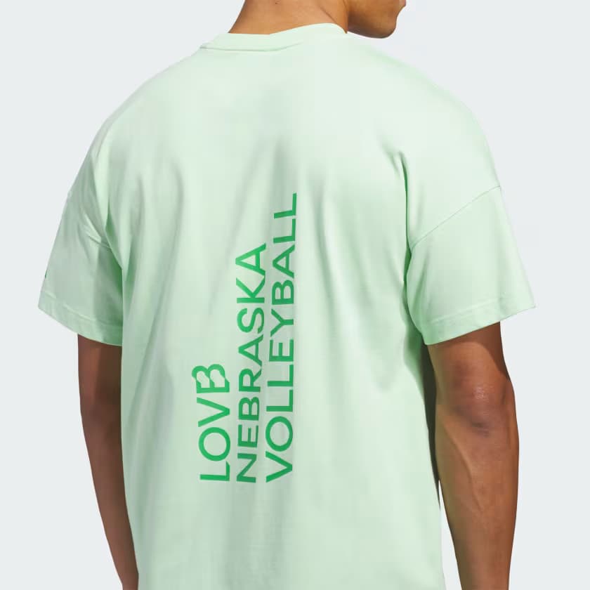 adidas Men's LOVB Nebraska Graphic T-Shirt - Semi Green Spark - Size L - Image 7