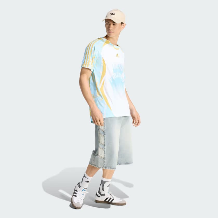 adidas Men's Graphic Jersey France - White/Pyrite/Icey Blue - Size XS - Image 3