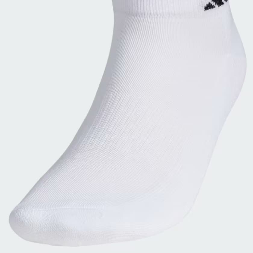 adidas Men's Men's Athletic Cushioned 6-Pack Low Socks - White/Black - Size M - Image 5