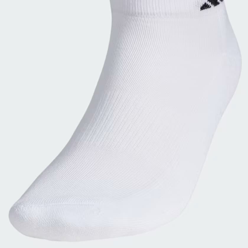 adidas Men's Men's Athletic Cushioned 6-Pack Low Socks - White/Black - Size M - Image 6