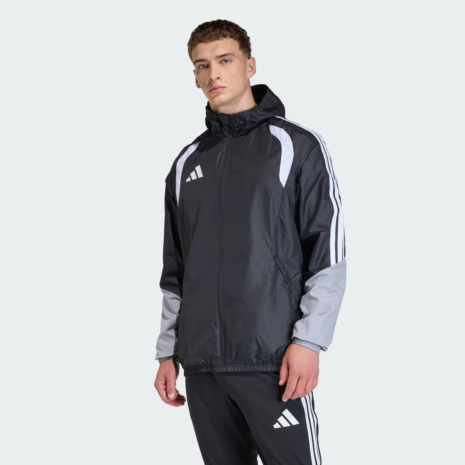 adidas Men's Tiro 26 Competition All Jacket - Black/Light Onix/White - Size M - Image 1