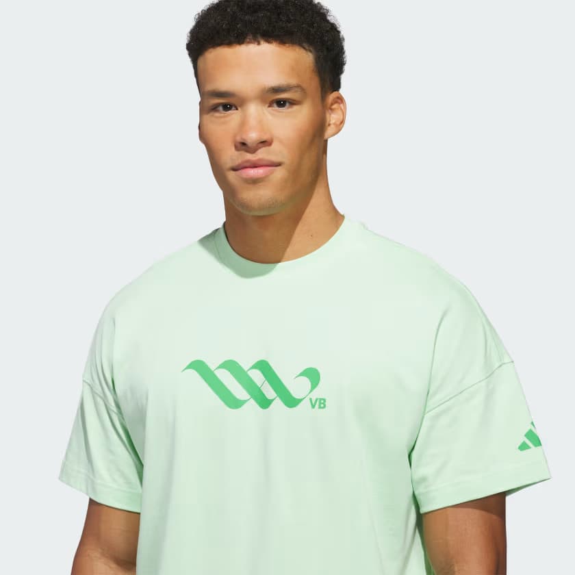 adidas Men's LOVB Nebraska Graphic T-Shirt - Semi Green Spark - Size L - Image 6