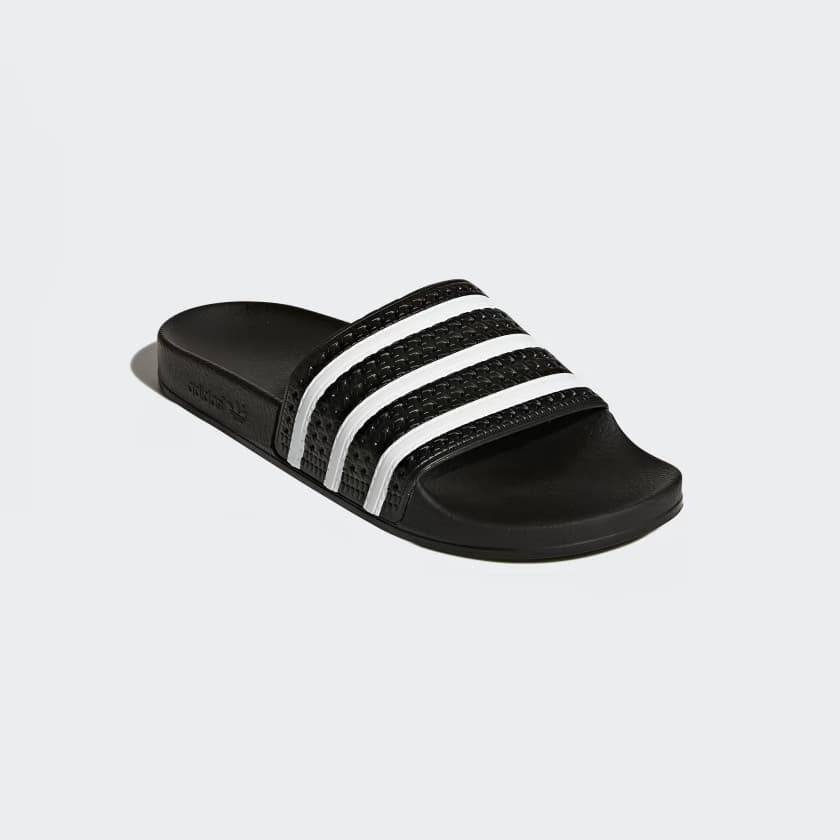 adidas Men's Adilette Slides - Core Black/White/280647 - Size 8 - Image 5