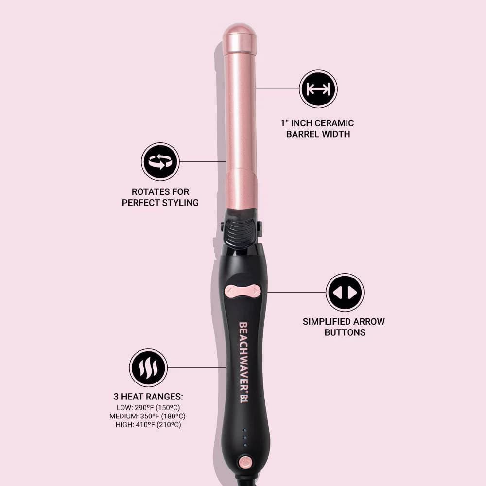 BEACHWAVER Co. B1 Rotating Curling Iron - Midnight Rose - 1" - Image 7