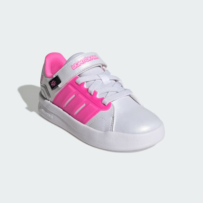 adidas Kids' LIGHTORAMA COURT SHOES - Cloud White/Lucid Pink - Size 2.5 - Image 5