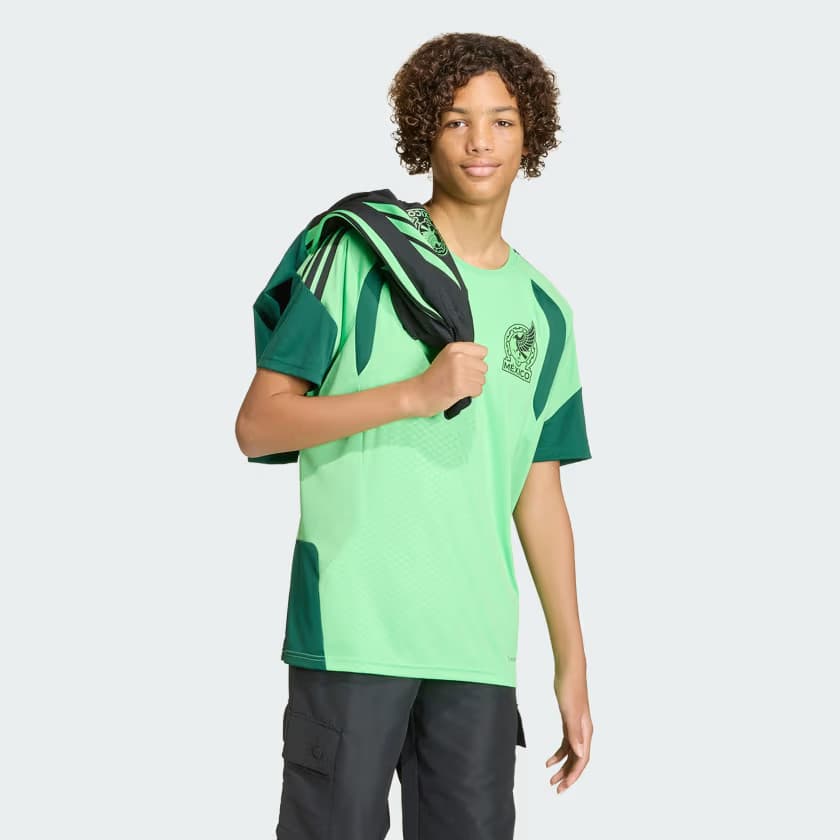 adidas Kids' Mexico 26 Tiro Kids Training Jersey - Semi Flash Green - Size S - Image 3