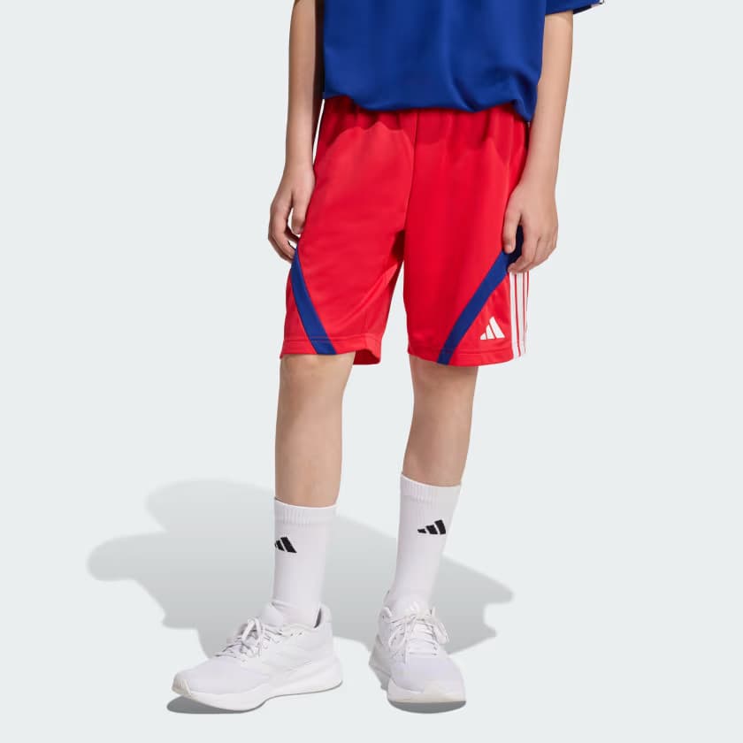 adidas Kids' House of Tiro Shorts - Pure Ruby/White/Mystery Ink - Size L - Image 3