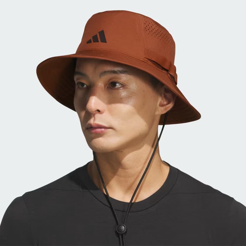 adidas Men's Victory 5 Bucket Hat - Dusky Bronze/Aurora Coffee - Size M - Image 2
